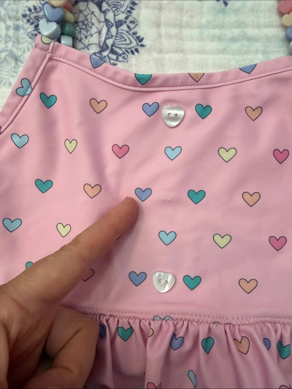 Love and Grow Adorable Pink Heart Ruffle Girls Two-Piece Bikini